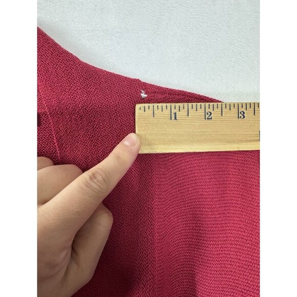 Eileen Fisher 100% Wool Open Front Cardigan Womens XS Radish Red Pink Washable - Picture 6 of 13